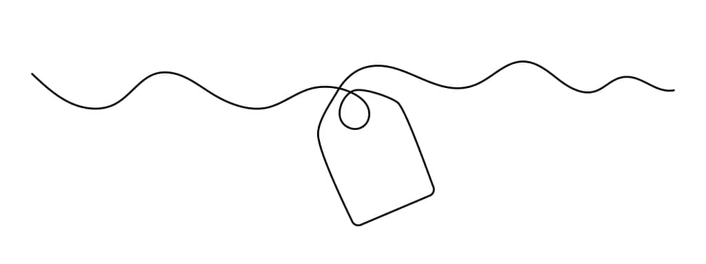 Tekening van een prijskaartje